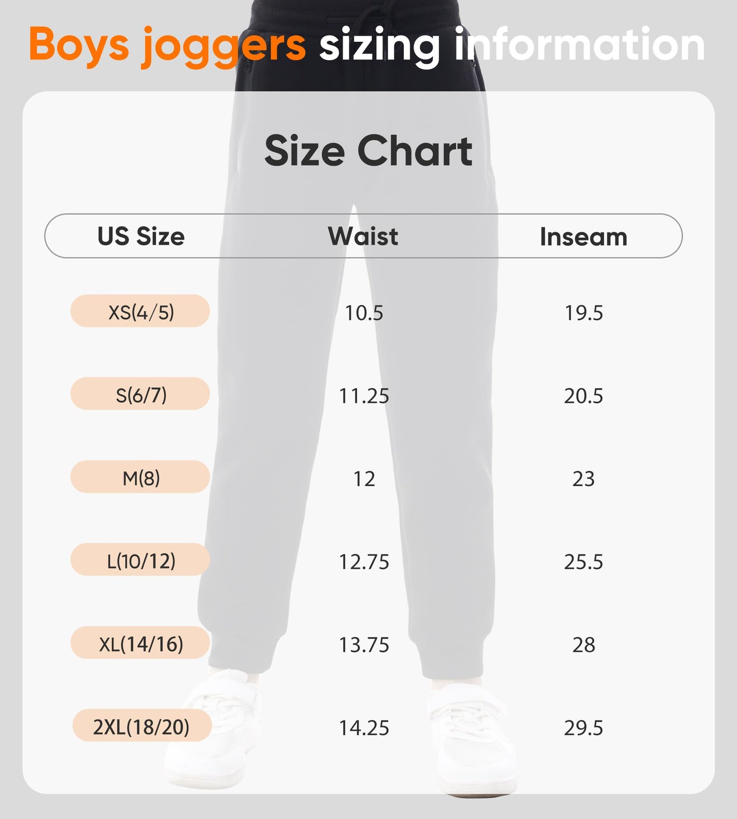 WHITE PEAK TRADING COMPANY Boys Athletic Sweatpants, 3 Pack Kids Fleece Casual Jogger Pants with Zipper Pockets Size 4-20
