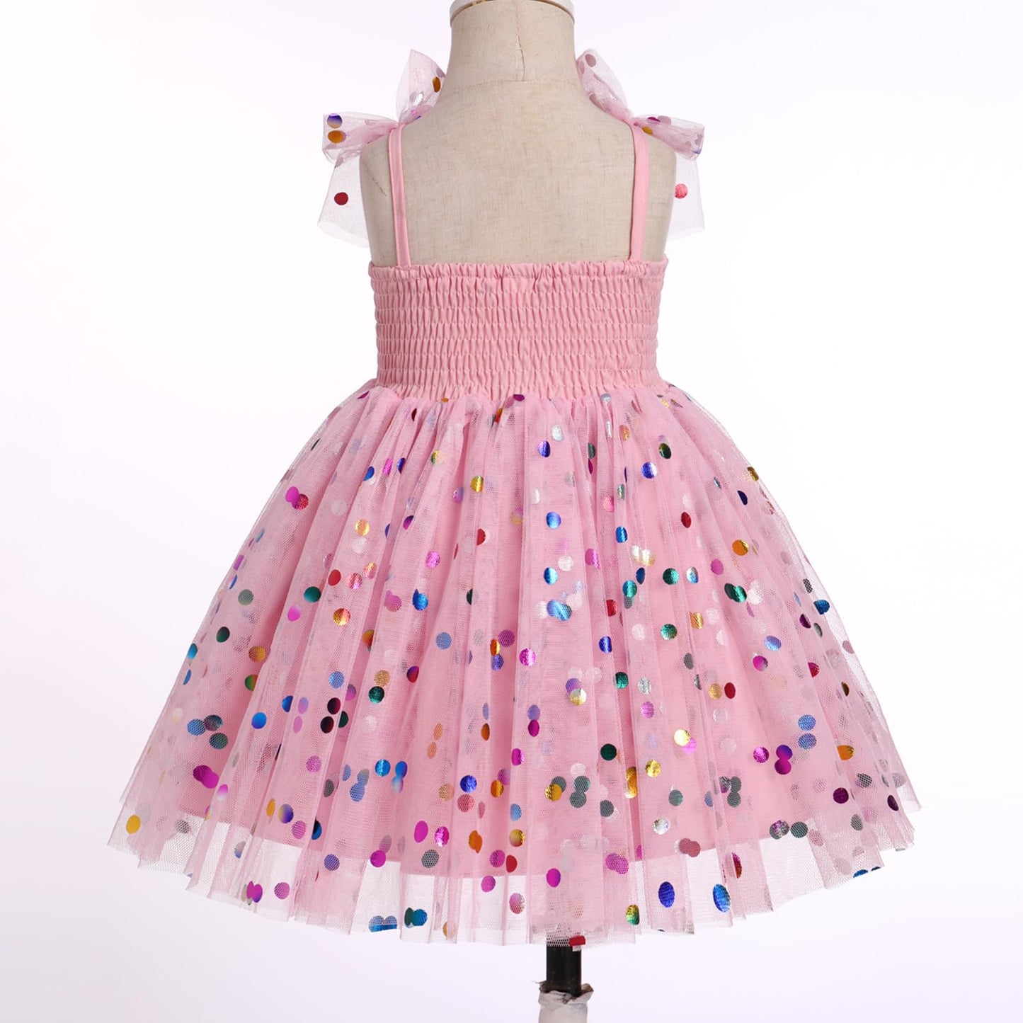 IMEKIS 3th 4th Birthday Girl Outfit: Third Fourth Birthday Dress for Girls Cake Smash Toddler Confetti Princess Dresses Party Pageant Gown Kids Easter Dresses Photoshoot Pink Sequin 3-4T