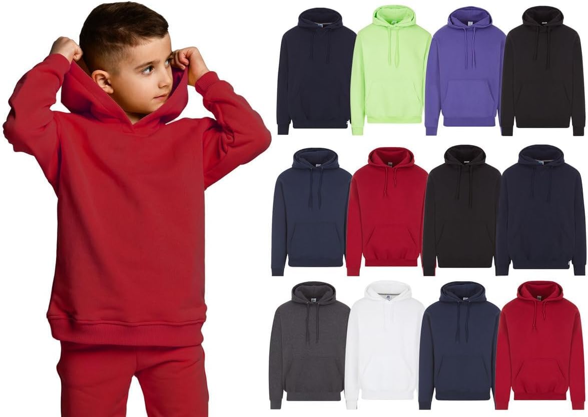 BILLIONHATS 24 Pack of Wholesale Kids Hoodie Sweatshirts Bulk Hoodies for Children, Warm Hooded Shirt Boys Girls Unisex, Donations Camp