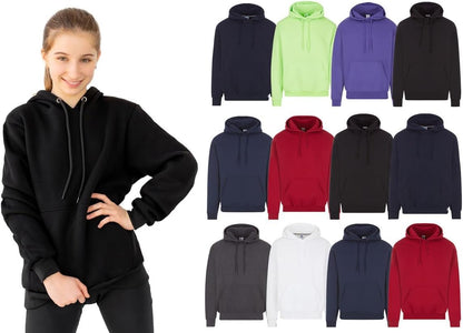 BILLIONHATS 24 Pack of Wholesale Kids Hoodie Sweatshirts Bulk Hoodies for Children, Warm Hooded Shirt Boys Girls Unisex, Donations Camp