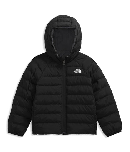 The North Face Kids' Reversible Perrito Insulated Hooded Jacket - 2 in 1 Winter Coat, Lightweight & Water Repellent, TNF Black/Smoked Pearl, 4