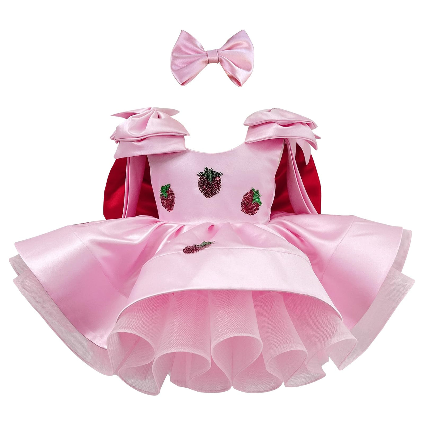 Girls Strawberry Princess Party Tulle Dress