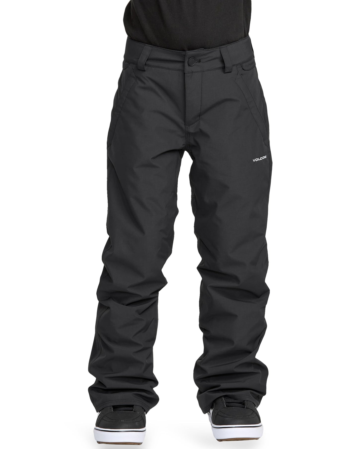 Volcom Kid's Freakin Chino Youth Insulated Pant – 10K Waterproof Snow Pants Grow-Tech & Zip Tech®, Black, X-Large