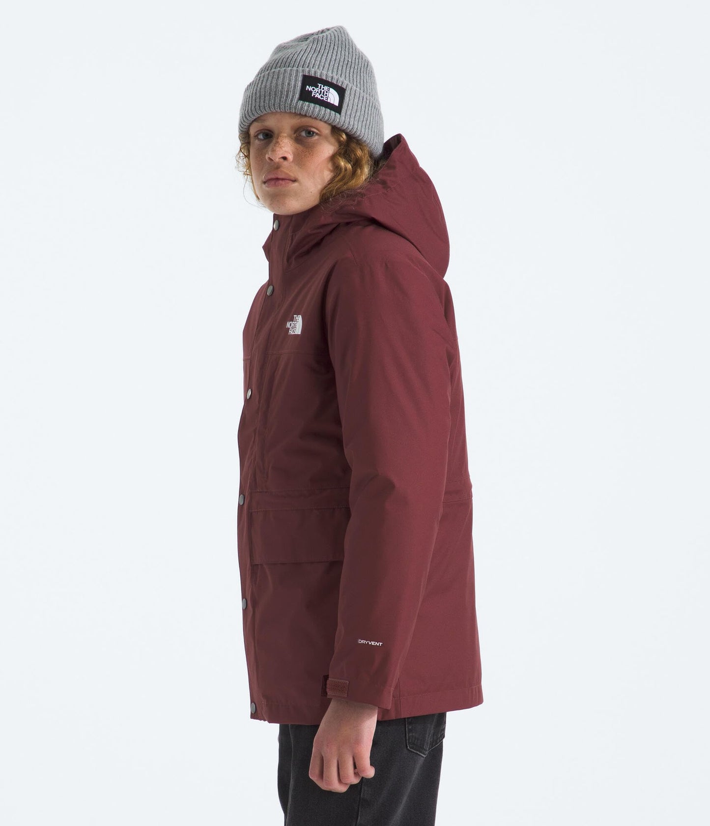 The North Face Teen North Down Triclimate 3-in-1 Jacket - Waterproof, Seam Sealed, Attached Hood, Reversible Inner Layer, Sumac, Large