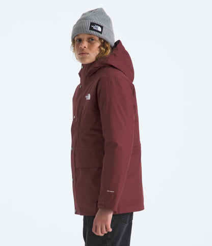 The North Face Teen North Down Triclimate 3-in-1 Jacket - Waterproof, Seam Sealed, Attached Hood, Reversible Inner Layer, Sumac, Large