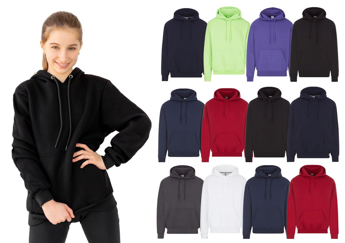 BILLIONHATS 12 Pack of Wholesale Kids Hoodie Sweatshirts Bulk Hoodies for Children, Warm Hooded Shirt Boys Girls Unisex, Donations Camp SIZE XL