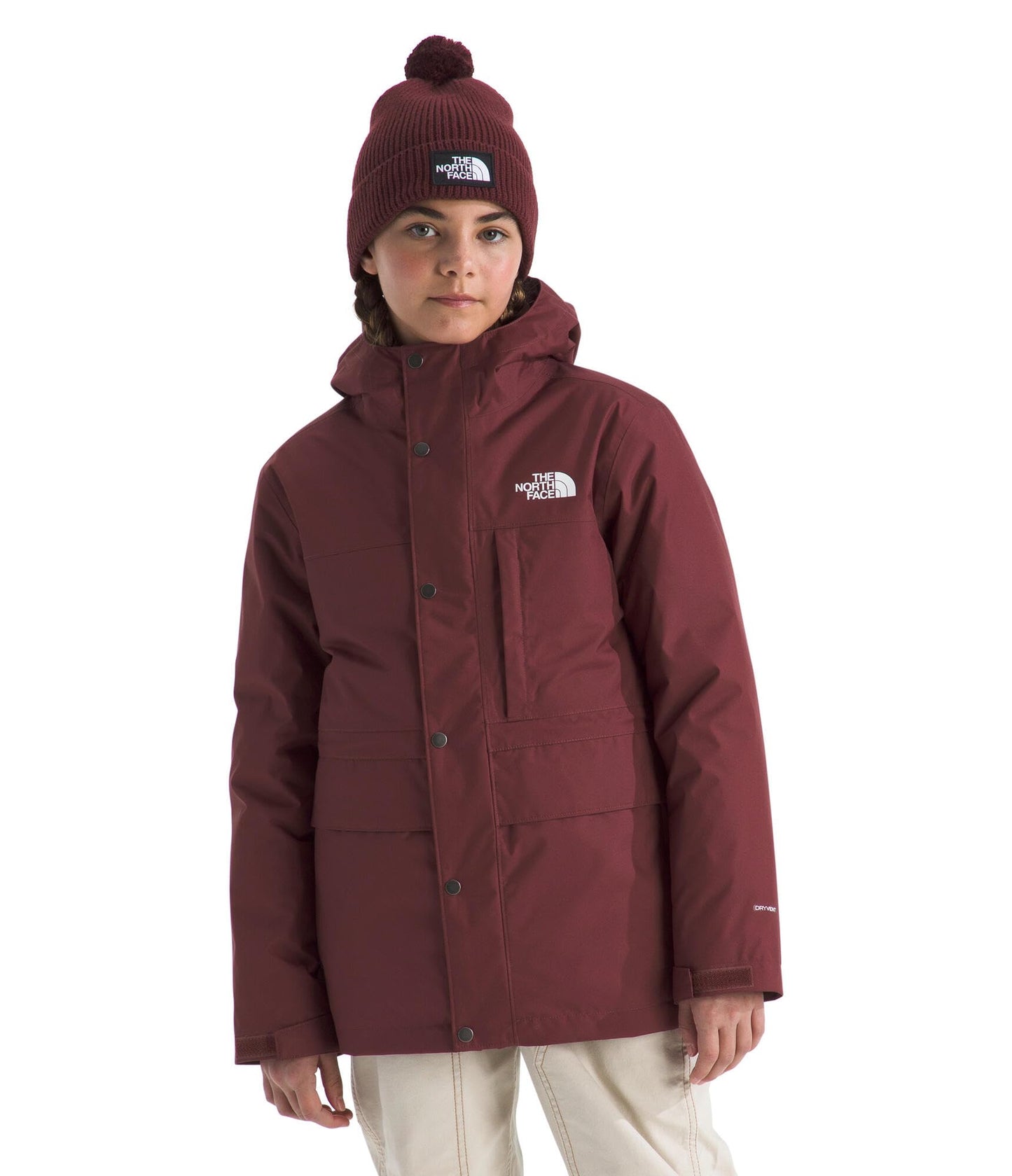 The North Face Teen North Down Triclimate 3-in-1 Jacket - Waterproof, Seam Sealed, Attached Hood, Reversible Inner Layer, Sumac, Large