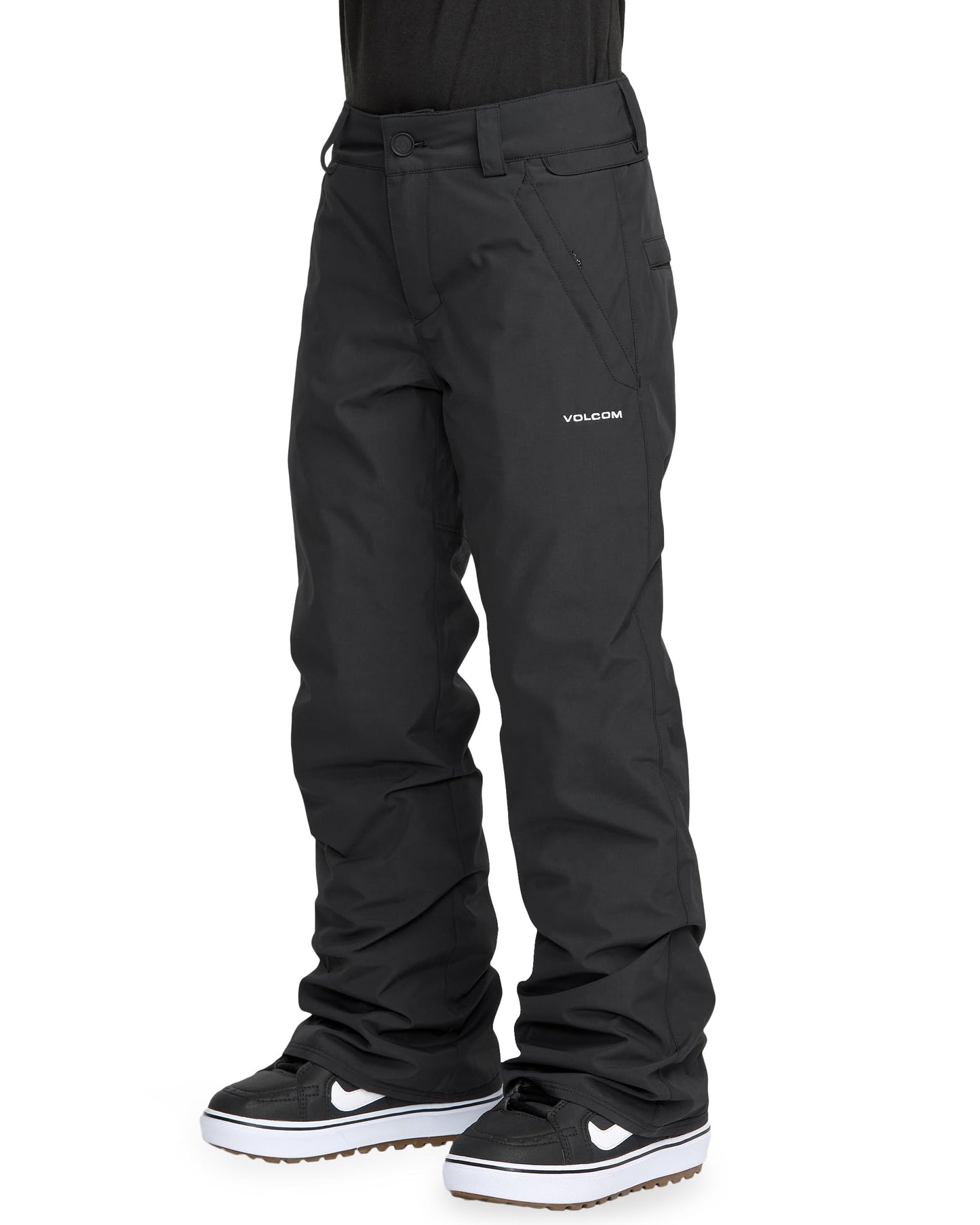 Volcom Kid's Freakin Chino Youth Insulated Pant – 10K Waterproof Snow Pants Grow-Tech & Zip Tech®, Black, X-Large