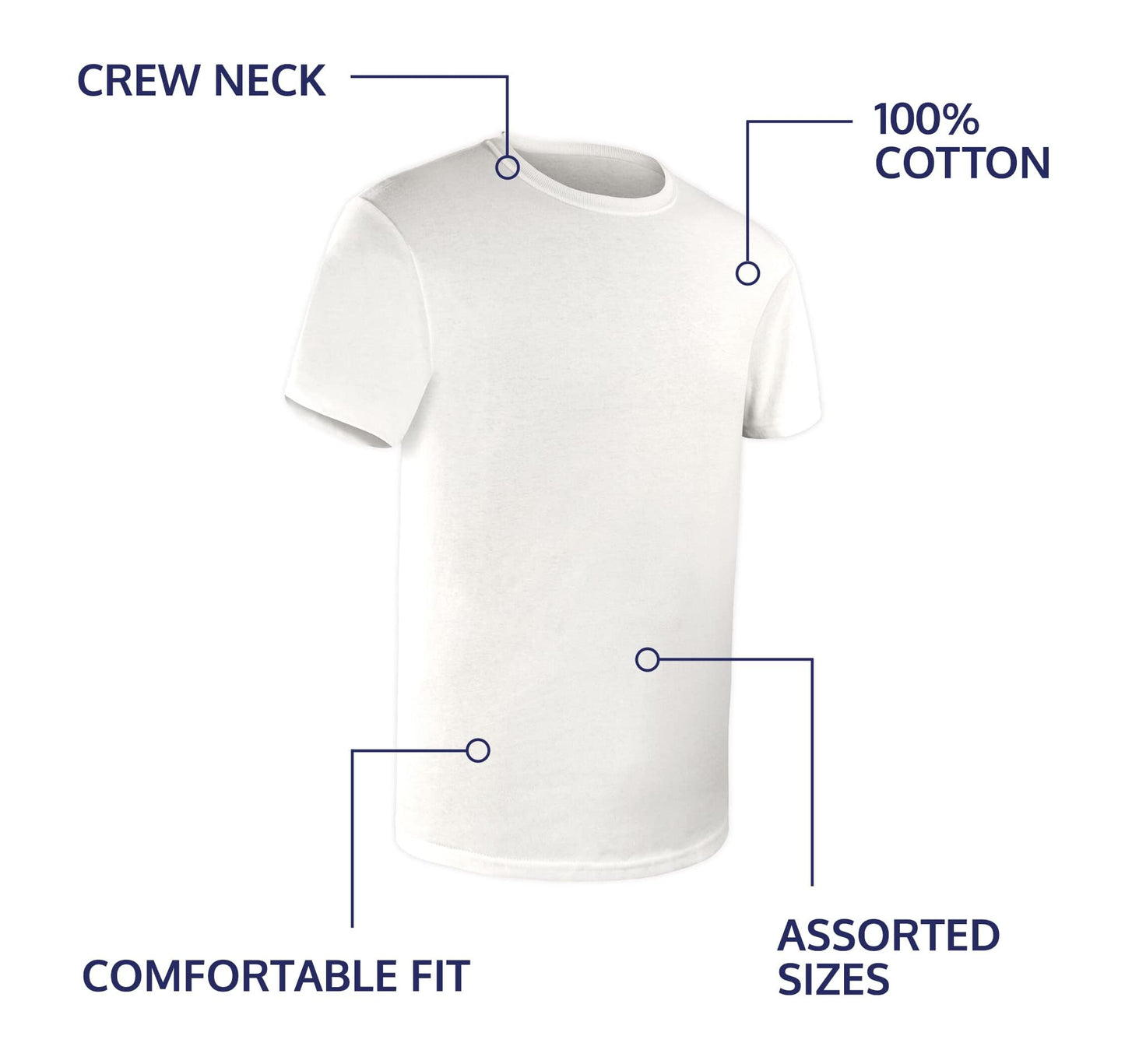 BILLIONHATS 24 Pack Kids Cotton T-Shirts Bulk, Wholesale Unisex Children Tees, Lightweight T-Shirts Packs for Boys Girls