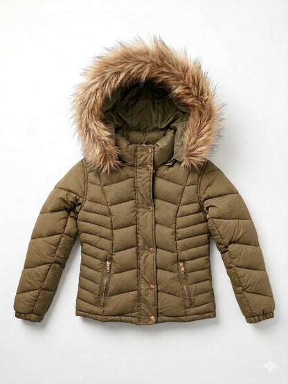Girls Faux Fur Hooded Puffer Jackets 24-Pack