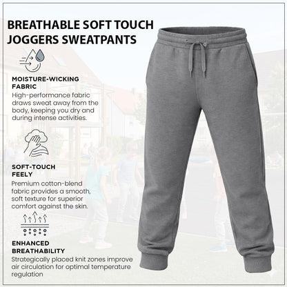Yacht & Smith 12 Pack of Boys Jogger Bulk Sweatpants, Comfy Lounge Joggers for Kids (Assorted Medium)