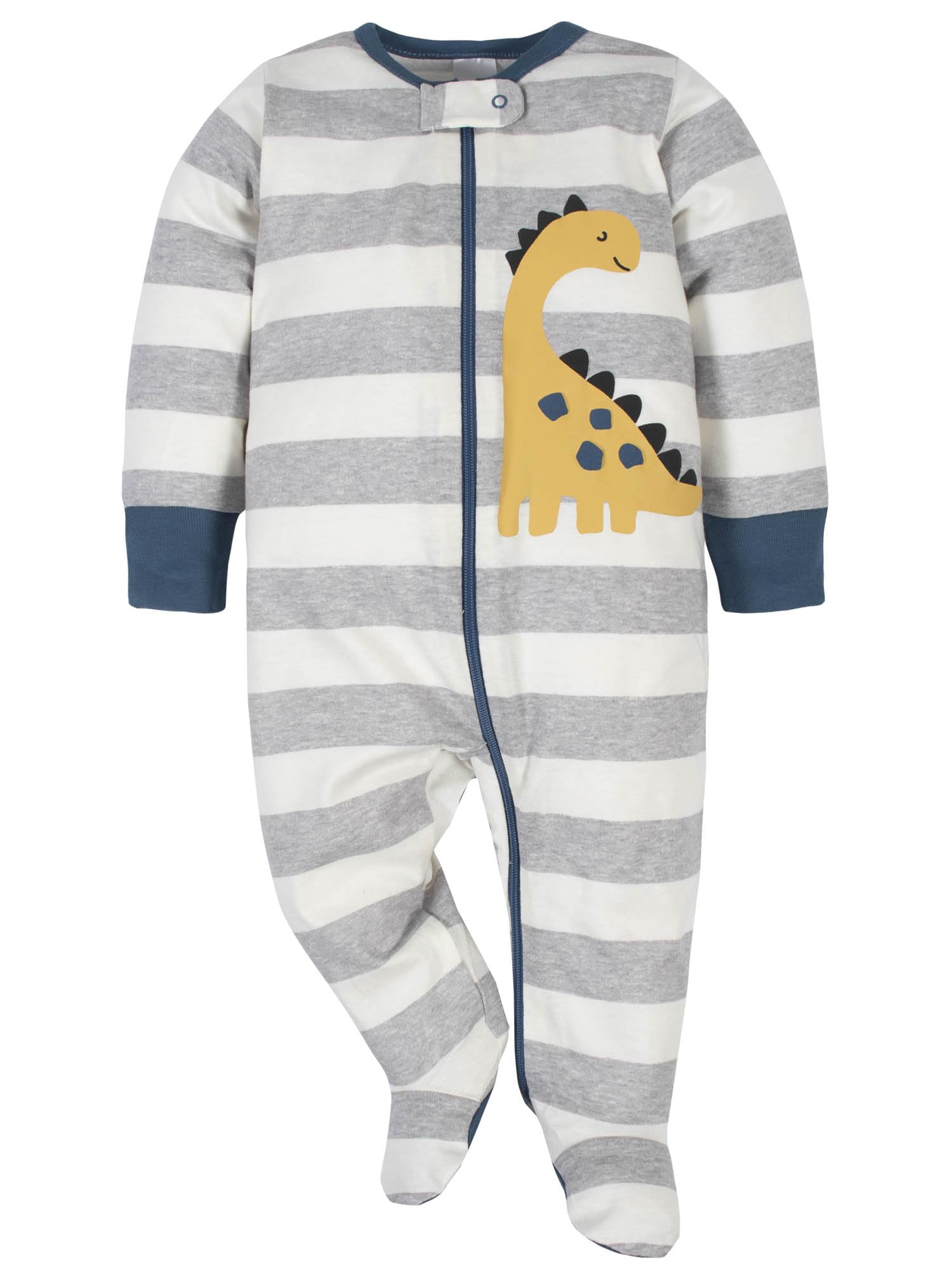 Gerber Baby Boys 4 Pack Sleep 'N Play Footie, Dinosaur Blue, 0-3 Months