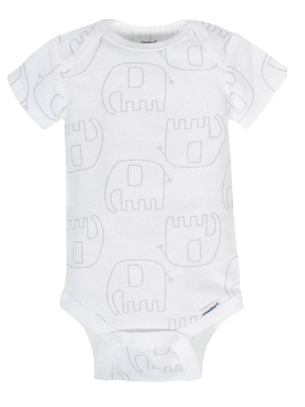 Gerber Baby 8-Pack Short Sleeve Onesies Bodysuits, Animals Green, 0-3 Months