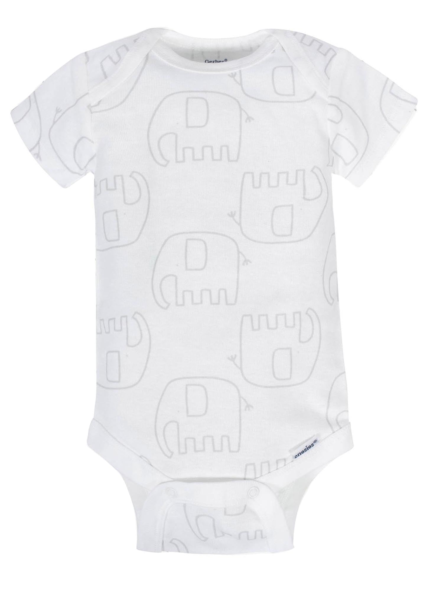 Gerber Baby 8-Pack Short Sleeve Onesies Bodysuits, Animals Green, 0-3 Months