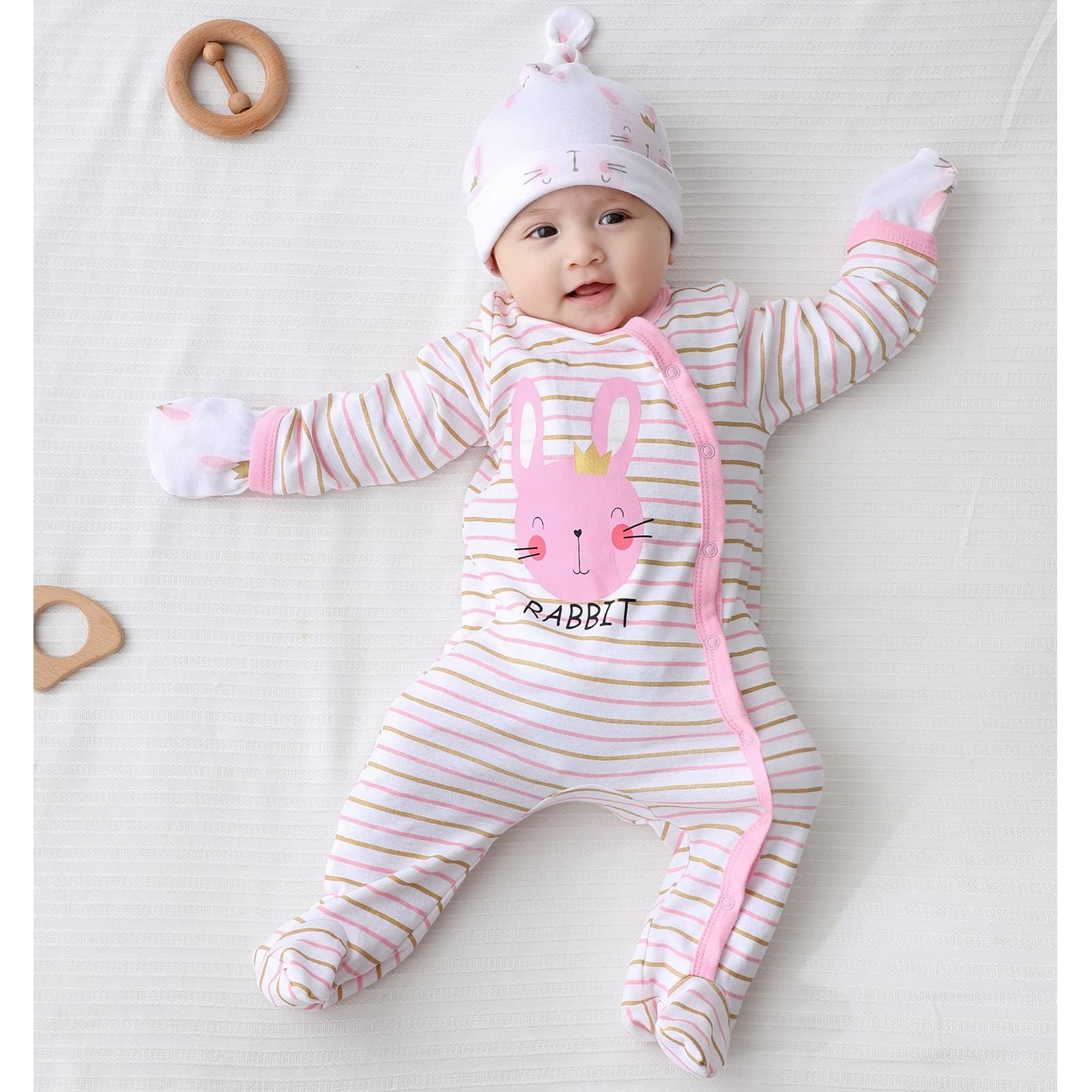 MAMIMAKA Newborn Layette Gift Set 27-Piece Baby Girl Clothes Bodysuits, Pants Essentials and Accessories 0-6Months