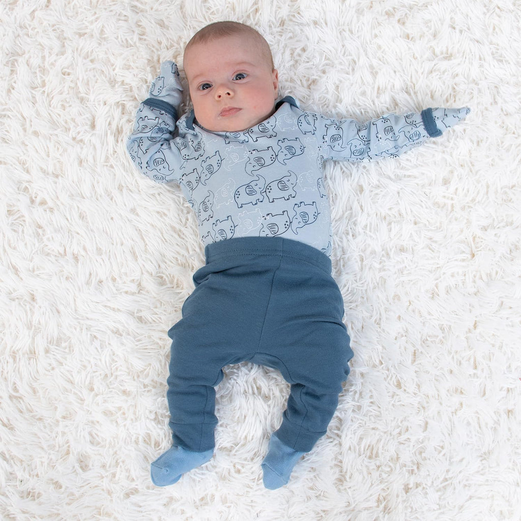 The Peanutshell Baby Layette Gift Set for Boys - 30 Piece New Born Boy Gift Set, Baby Clothes & Newborn Essentials Must Haves - Newborn Baby Clothes 0-3 Months - Elephant Blue