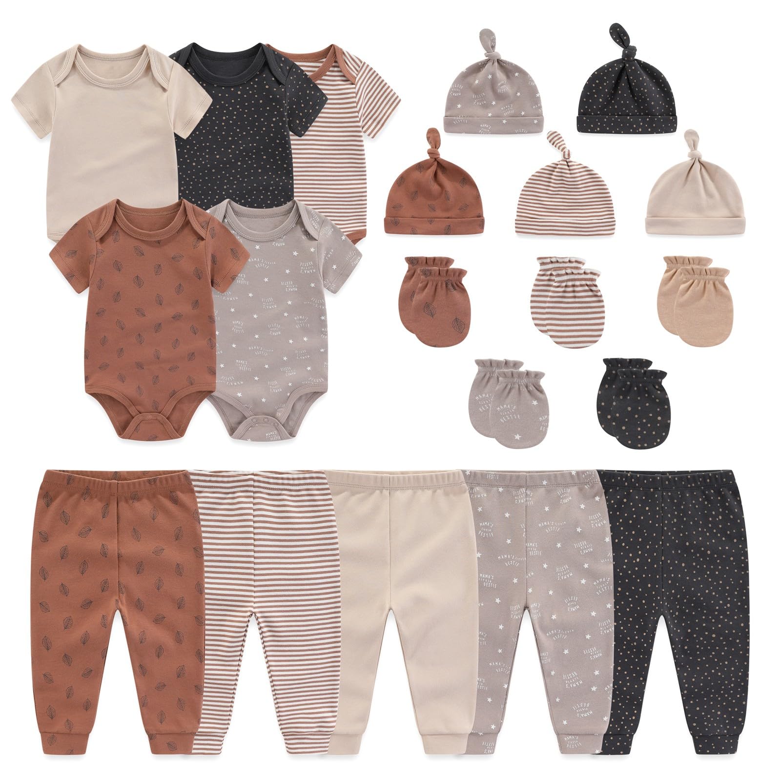 JELYLOVE Unisex Baby Boy Girl Bodysuits Sets 20 Pack Cotton Casual New Born Clothes Comfort Infant Outfit Essentials