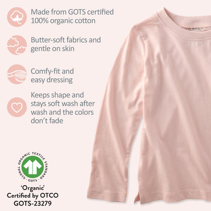 Butterblu London 5-Pack Long Sleeve T-Shirts 100% Organic for Boys & Girls, Sorbet, 6 Years