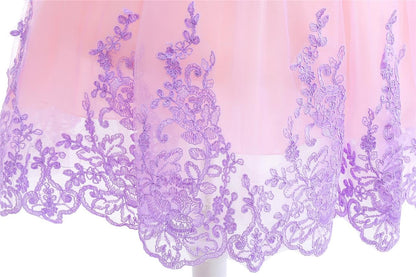 Dressy Daisy Long Braid Princess Fancy Dress Up Halloween Birthday Party Costume for Little Girls Size 7, Purple