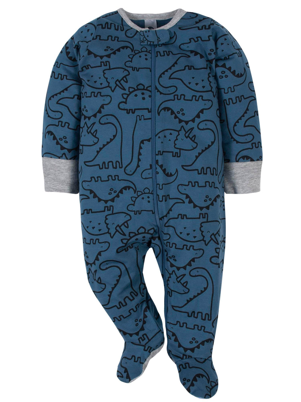 Gerber Baby Boys 4 Pack Sleep 'N Play Footie, Dinosaur Blue, 0-3 Months