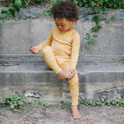 Woolino Merino Wool Base Layer for Kids - Super Soft Kids Long Sleeve Thermal Top - All Natural Base Layer Shirt - (2-3 Years) - Honey