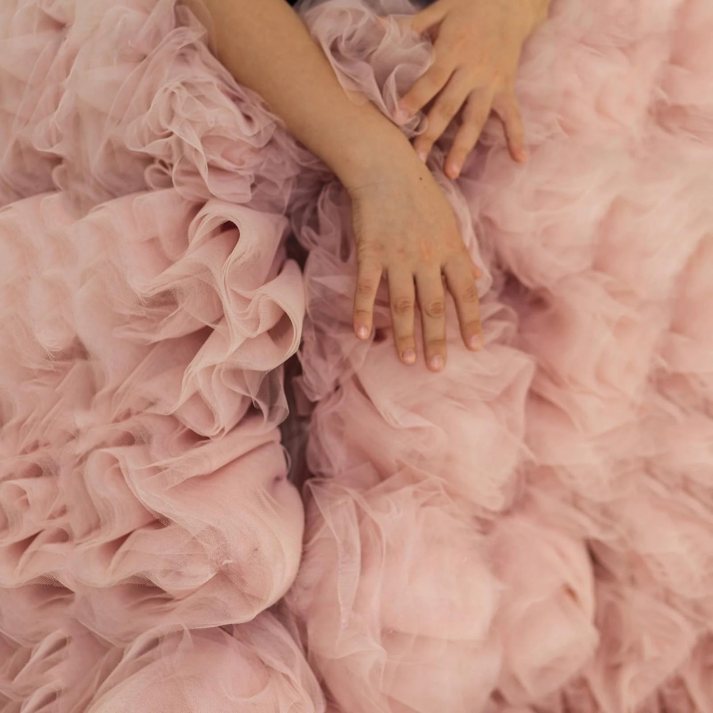 Dinjicun Tulle Flower Girls Dress High Neck A Line Ball Gowns Princess 3D Flowers Kid Birthday Party Dresses