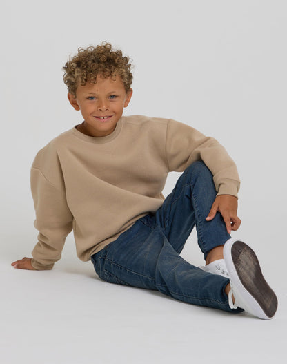 PURE CHAMP 3 Pack Boys Sweatshirts Long Sleeve Boy Crewneck Relaxed Soft Essentials Teen Pullover Sweaters For Youth Kids Boys & Girls (Set 3 Size Large)