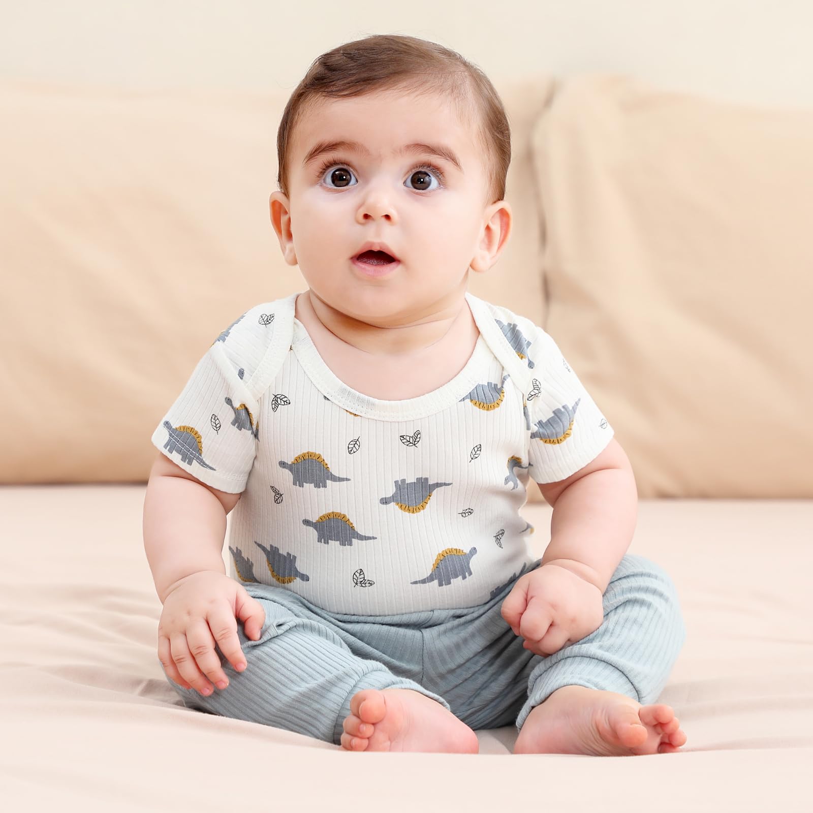 BIGBIGKISS Baby Bodysuit and Pant Set 10 Pack Cotton Newborn Baby Boy Girl Clothes Outfits