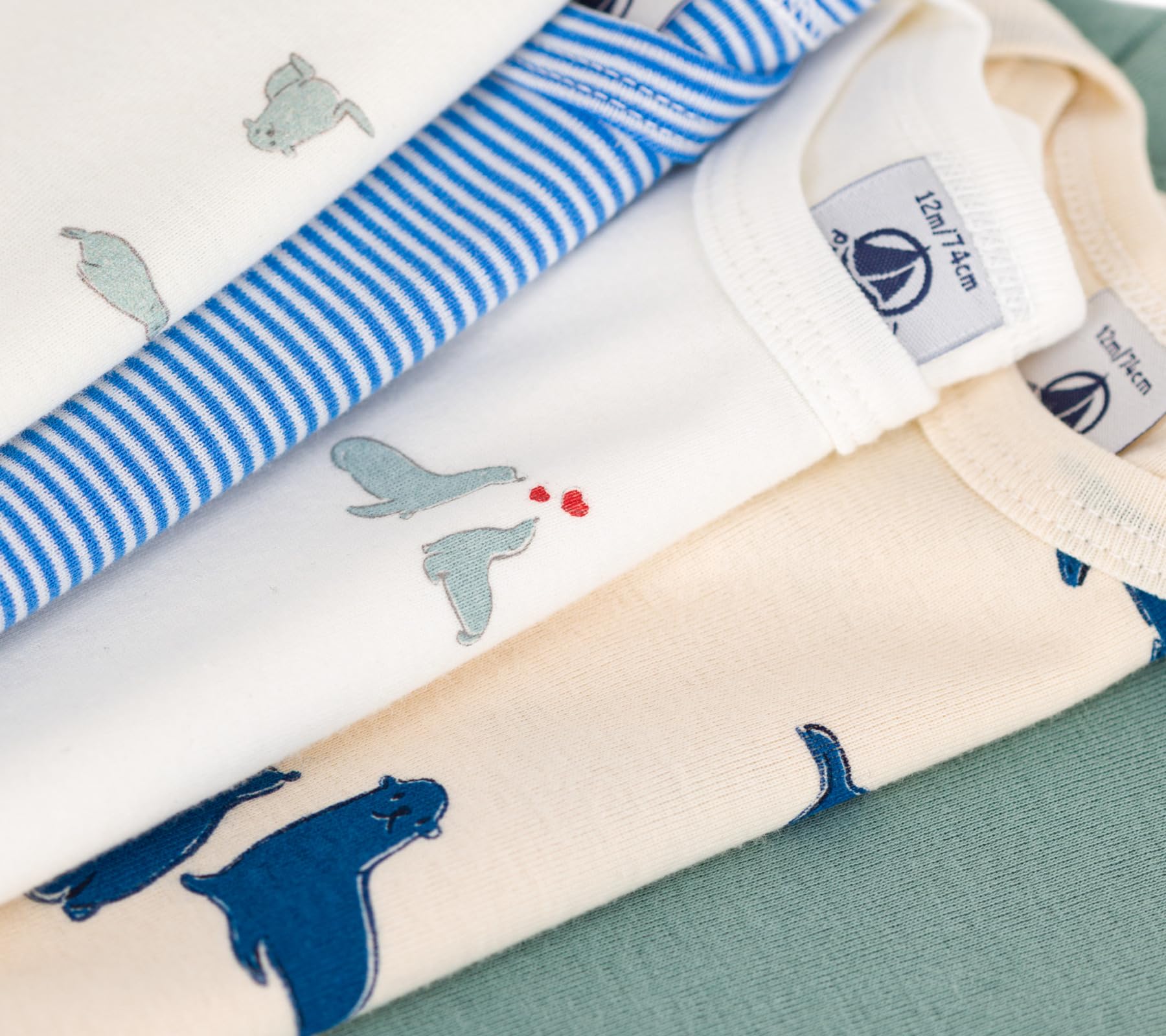 Petit Bateau Babies' long-sleeved printed cotton bodysuits - 5-pack SIZES 3-36 MONTHS (variante 1, SIZE 6 MONTH)