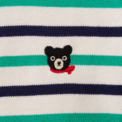MIKI HOUSE DOUBLE_B T-shirt 63-5213-677, Boys and Girls, 27.6-59.1 inches (70-150 cm), Navy Blue × Green, 70