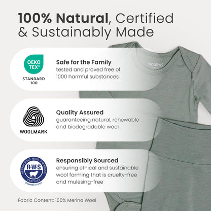Woolino Merino Wool Base Layer for Kids - Super Soft Kids Long Sleeve Thermal Top - All Natural Base Layer Shirt - (2-3 Years) - Honey