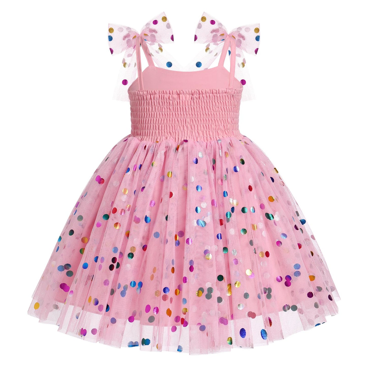IMEKIS 3th 4th Birthday Girl Outfit: Third Fourth Birthday Dress for Girls Cake Smash Toddler Confetti Princess Dresses Party Pageant Gown Kids Easter Dresses Photoshoot Pink Sequin 3-4T