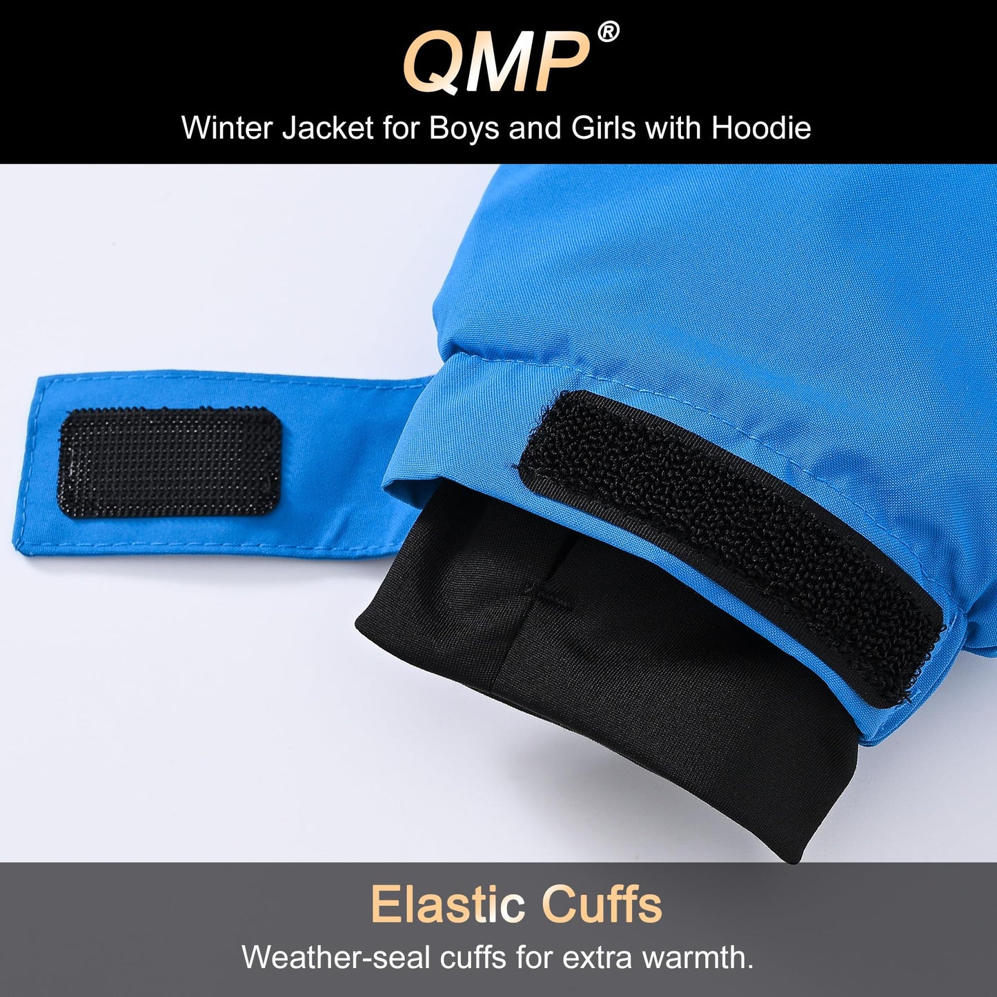 QMP Boys Winter Coat Jackets Snow Suit for Kids Rain Fleece Warm Waterproof Insulated Softshell Ski Snowboard Jackets for Girls Windproof with Zip Pockets Hoode Royal Blue 6-7