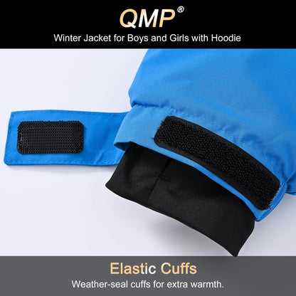 QMP Boys Winter Coat Jackets Snow Suit for Kids Rain Fleece Warm Waterproof Insulated Softshell Ski Snowboard Jackets for Girls Windproof with Zip Pockets Hoode Royal Blue 6-7