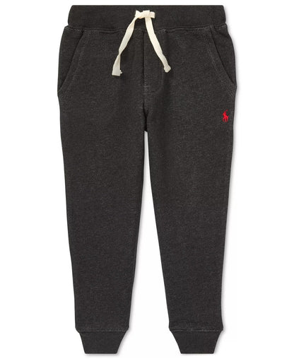 POLO RALPH LAUREN Boys Sweatpants Cotton Fleece Joggers in Avery Grey Heather with Red Polo Pony Embroidery (US, Numeric, 2, Regular)