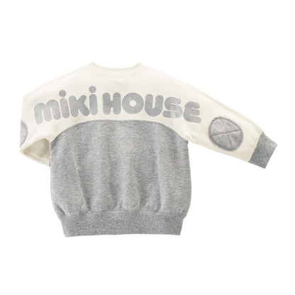Miki House 13-5610-570 Sweatshirt, Logo, Long Sleeve, Boys, Girls, Baby, Kids, Children's Clothing, gray, 130 cm