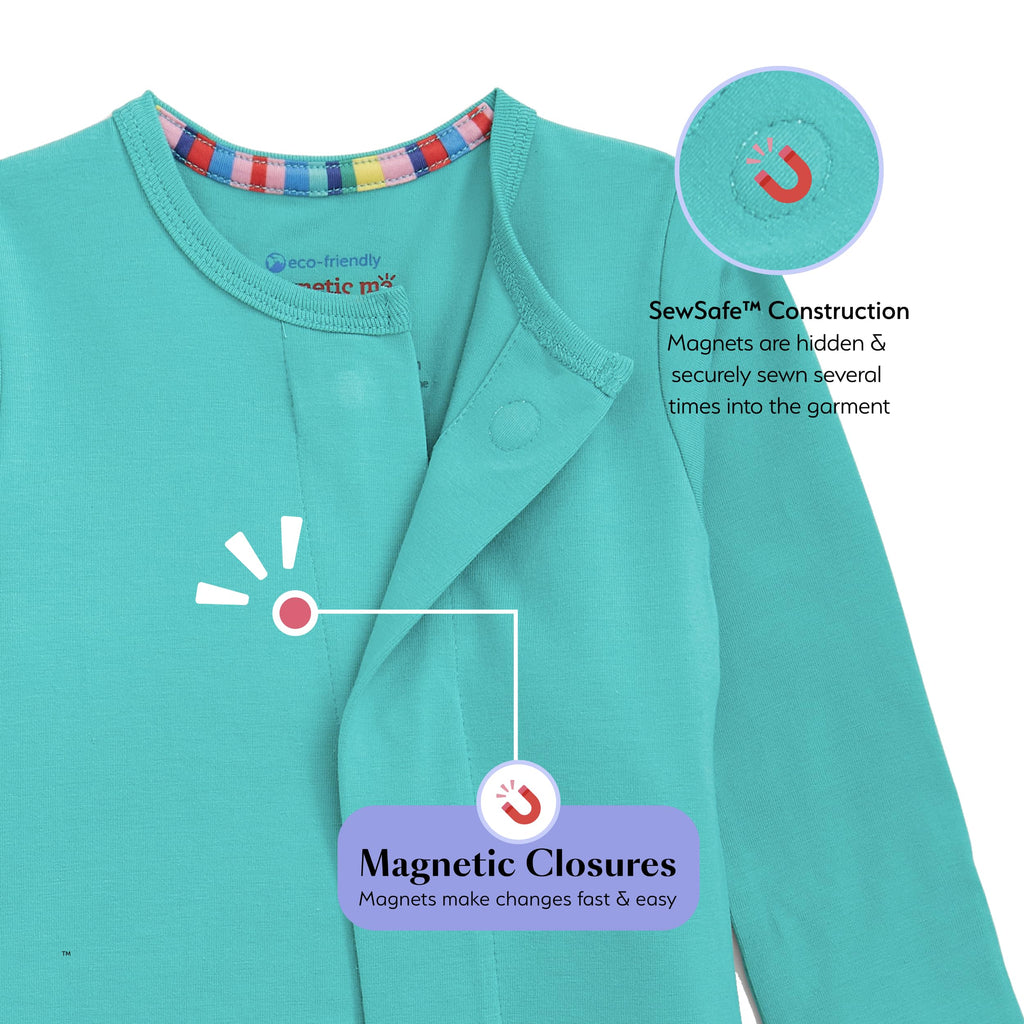 Magnetic Me Cloudstretch 4-Pack Bundle | Magnetic Baby Footie Pajamas | Girls - 1 | 3-6 Months