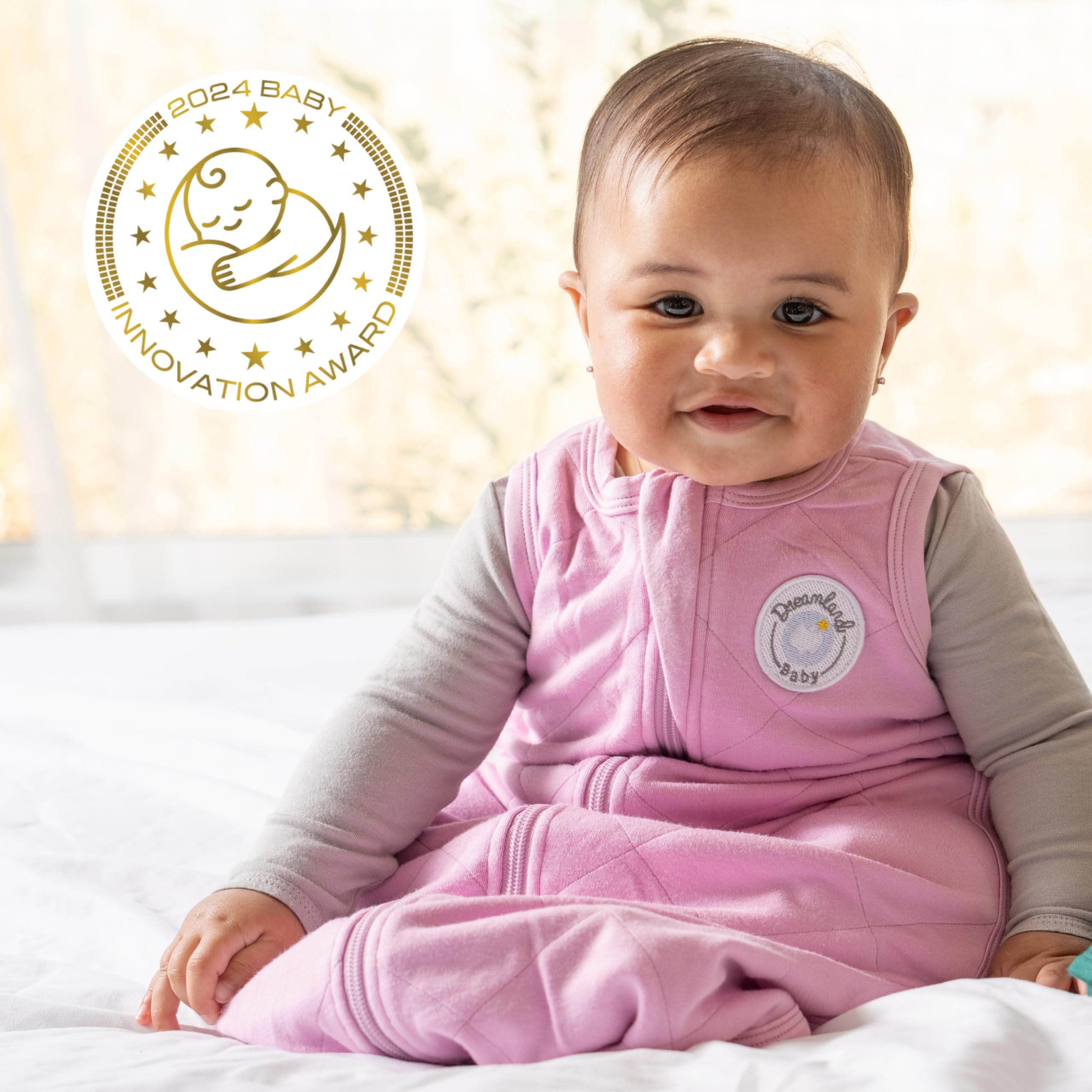 Dreamland Baby Lightweight Bamboo Viscose Sleep Sack (6-12 months). 1.0 TOG Ultra Soft Blanket w/ 2-Way Zipper. 95% Viscose, 5% Spandex (Mauve). Mom-Owned US Business, Premium Materials