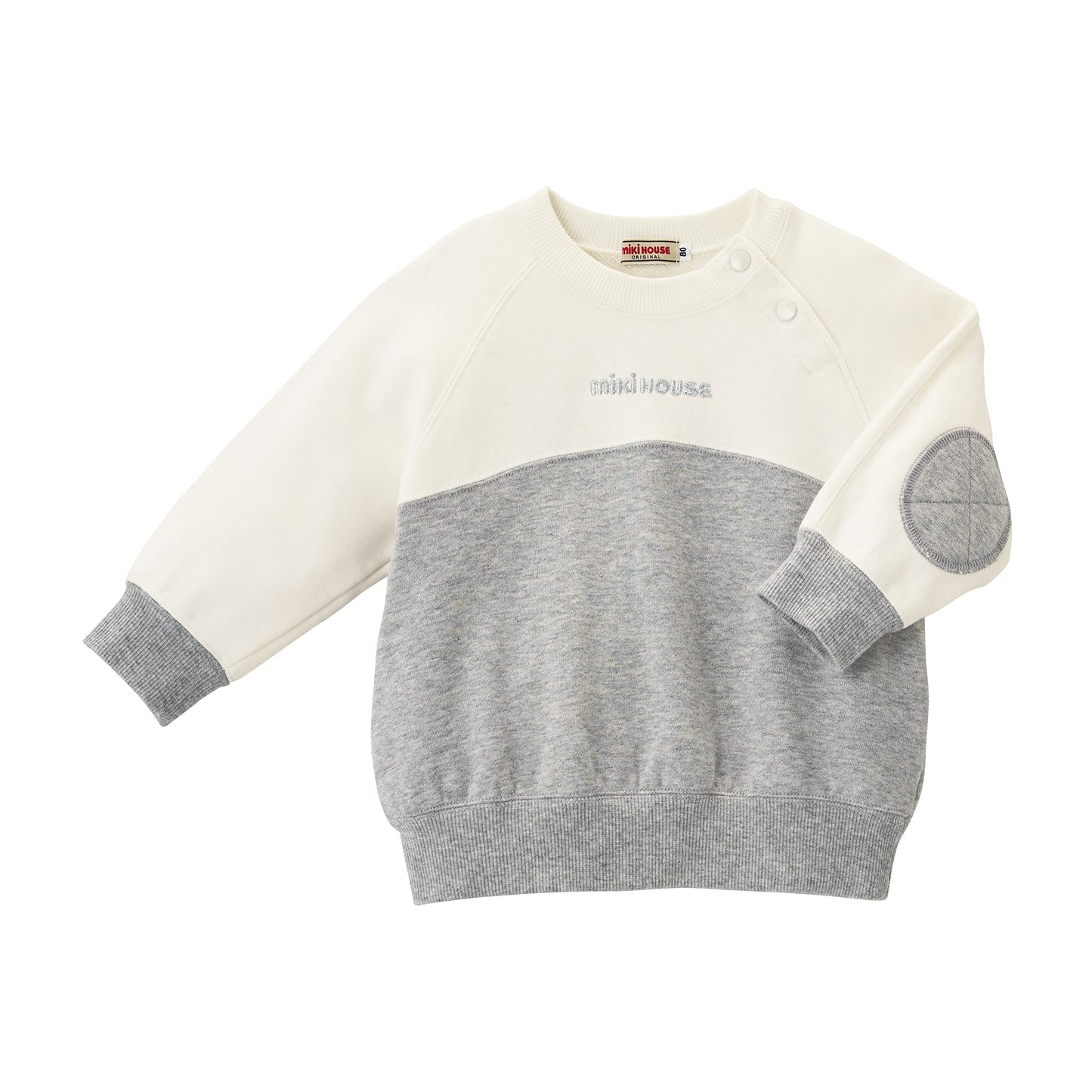 Miki House 13-5610-570 Sweatshirt, Logo, Long Sleeve, Boys, Girls, Baby, Kids, Children's Clothing, gray, 130 cm