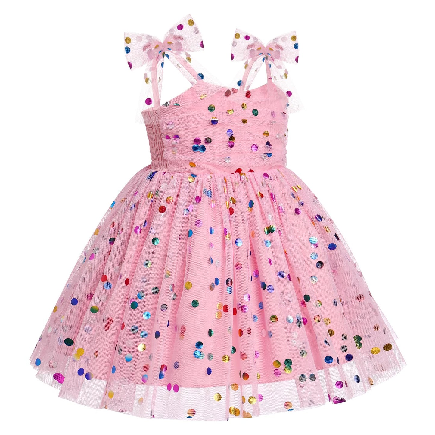 IMEKIS 3th 4th Birthday Girl Outfit: Third Fourth Birthday Dress for Girls Cake Smash Toddler Confetti Princess Dresses Party Pageant Gown Kids Easter Dresses Photoshoot Pink Sequin 3-4T