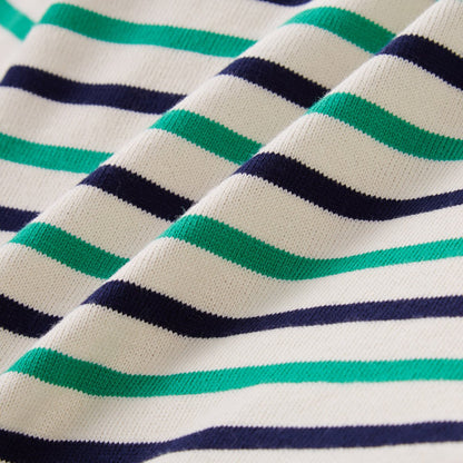 MIKI HOUSE DOUBLE_B T-shirt 63-5213-677, Boys and Girls, 27.6-59.1 inches (70-150 cm), Navy Blue × Green, 70