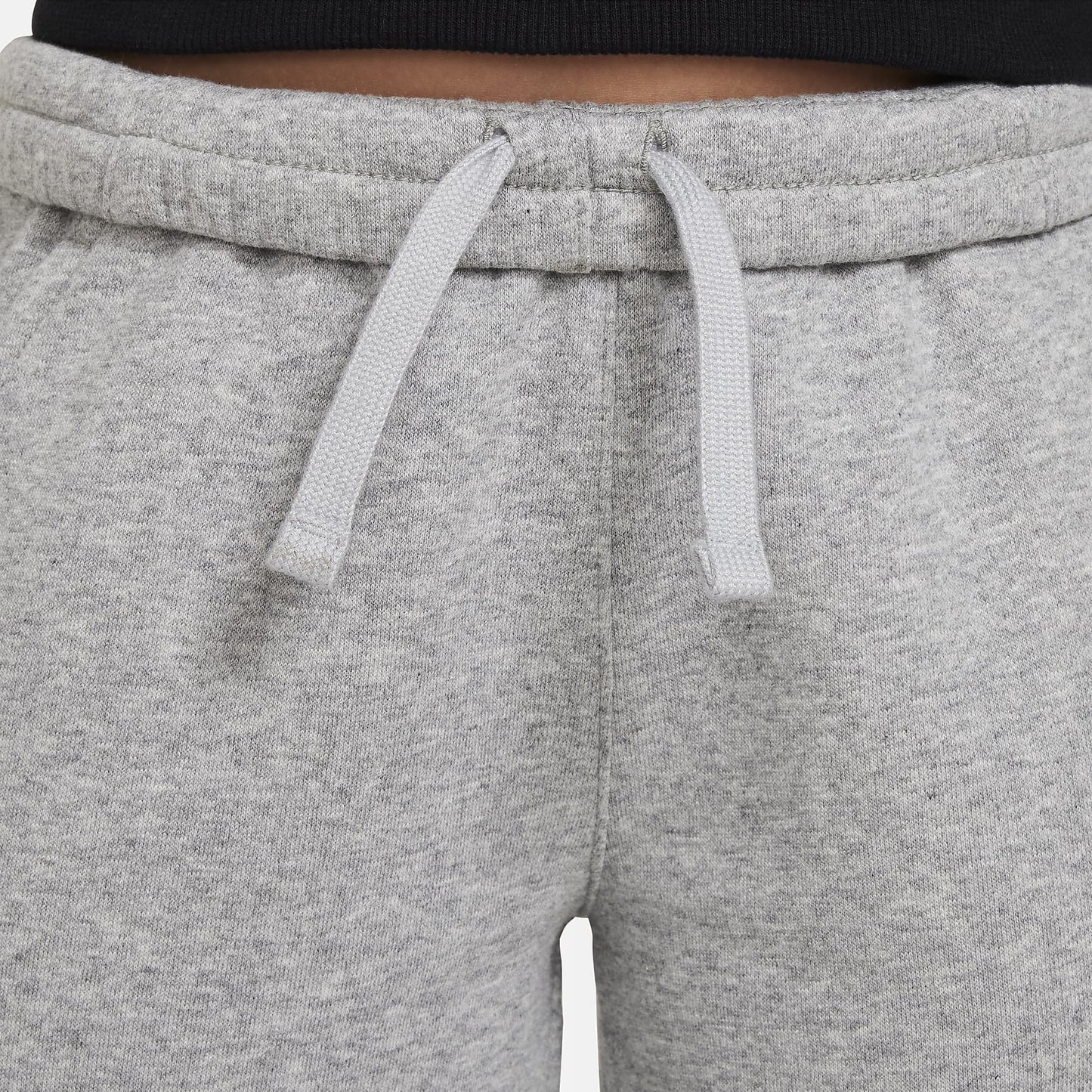 Nike Sportswear Club Fleece Big Kids' Open-Hem Pants (FD3010-063, Dark Grey Heather/Base Grey/White) Size Large