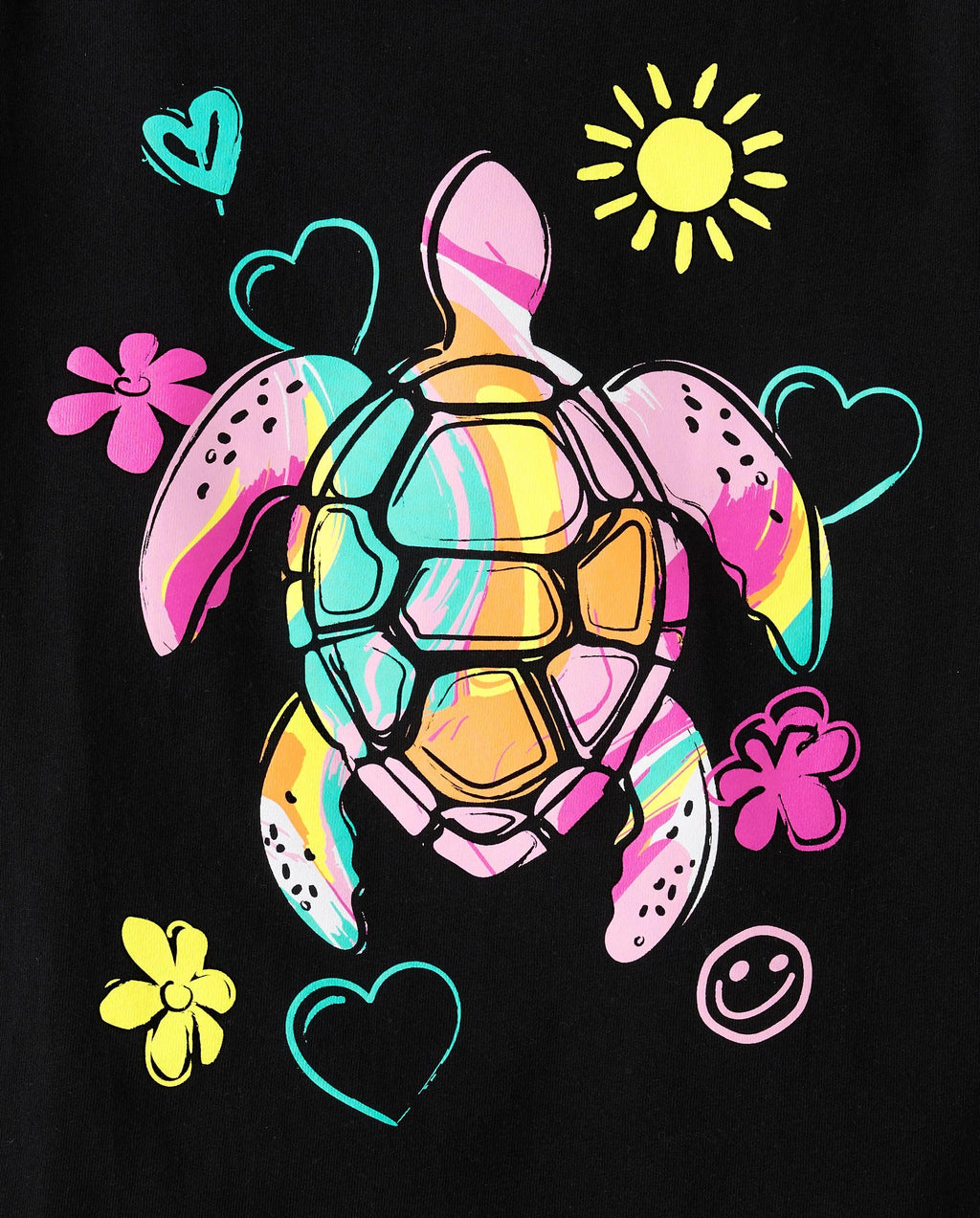 The Children's Place,Girls,Assorted Everyday Short Sleeve Graphic T-Shirts,Multipacks,Love Trends 5-Pack,Medium