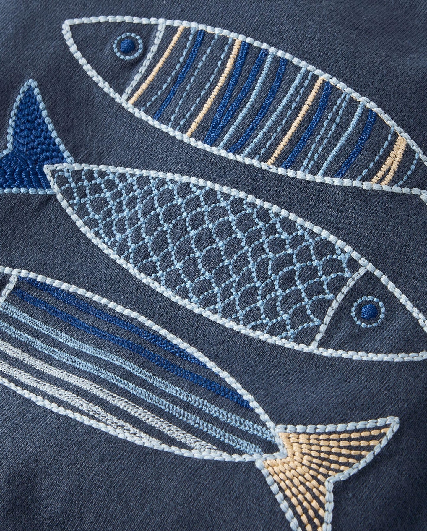 Gymboree,Boys,and Toddler Long Sleeve Embroidered Layered Top,Coastal Fish,6