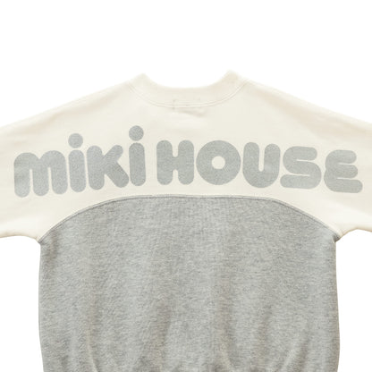 Miki House 13-5610-570 Sweatshirt, Logo, Long Sleeve, Boys, Girls, Baby, Kids, Children's Clothing, gray, 130 cm