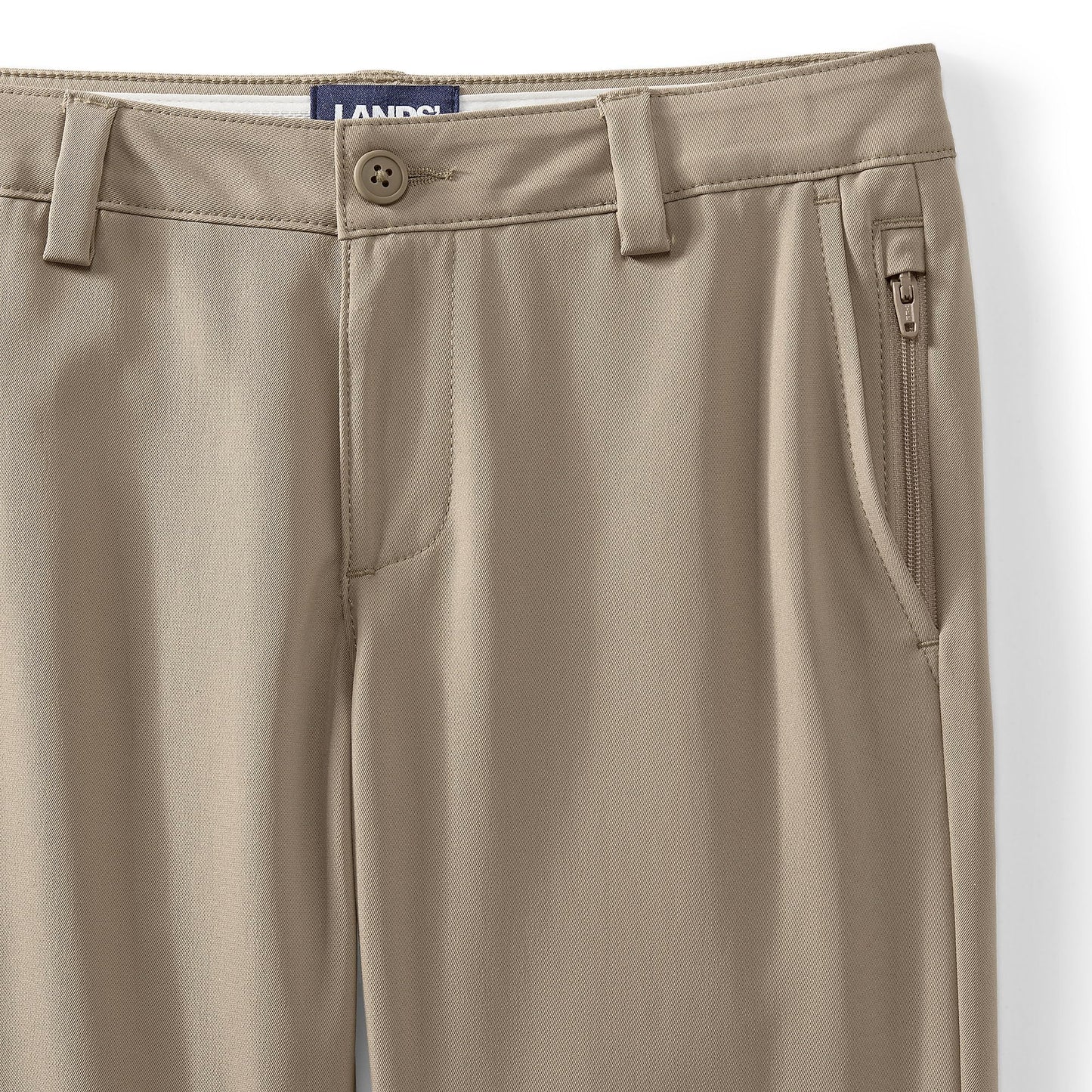 Lands' End Uniform Boys Recycled Active Chino Pant Khaki Kids 6